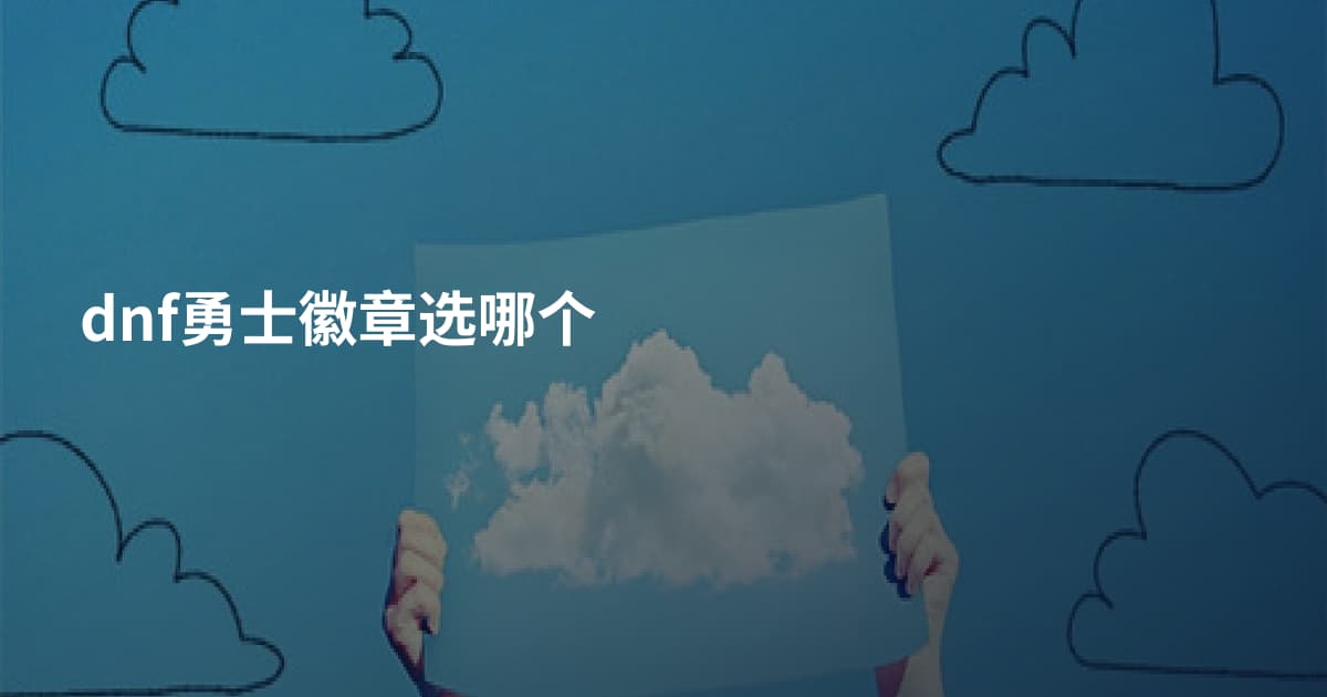 dnf勇士徽章选哪个