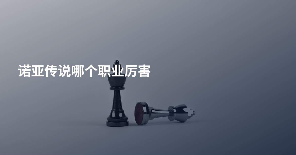 诺亚传说哪个职业厉害