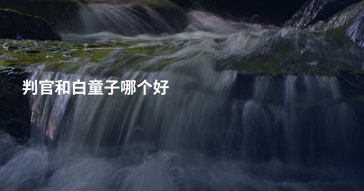 判官和白童子哪个好