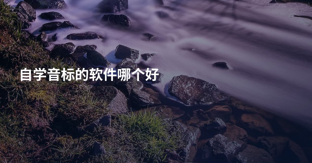 自学音标的软件哪个好