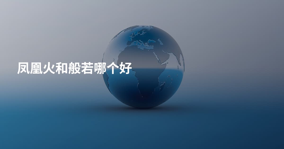 凤凰火和般若哪个好