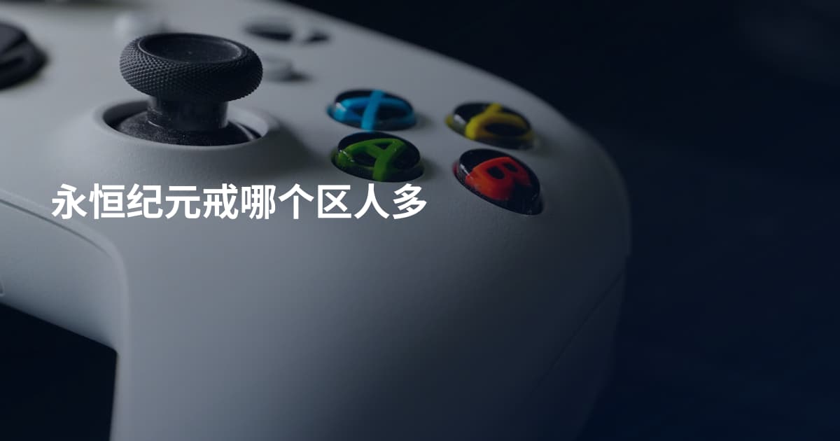 永恒纪元戒哪个区人多