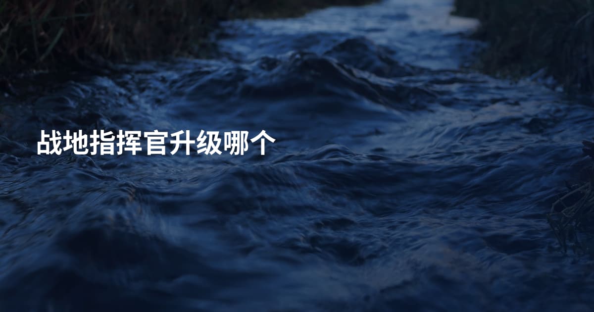 战地指挥官升级哪个