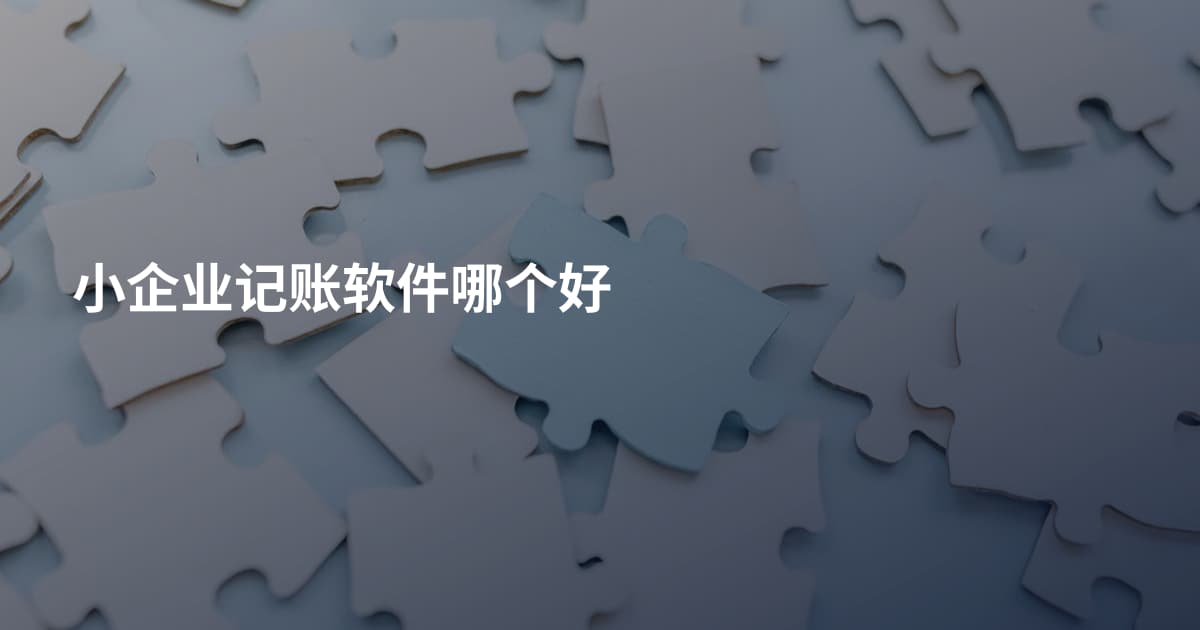 小企业记账软件哪个好
