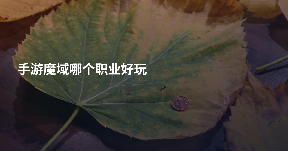 手游魔域哪个职业好玩