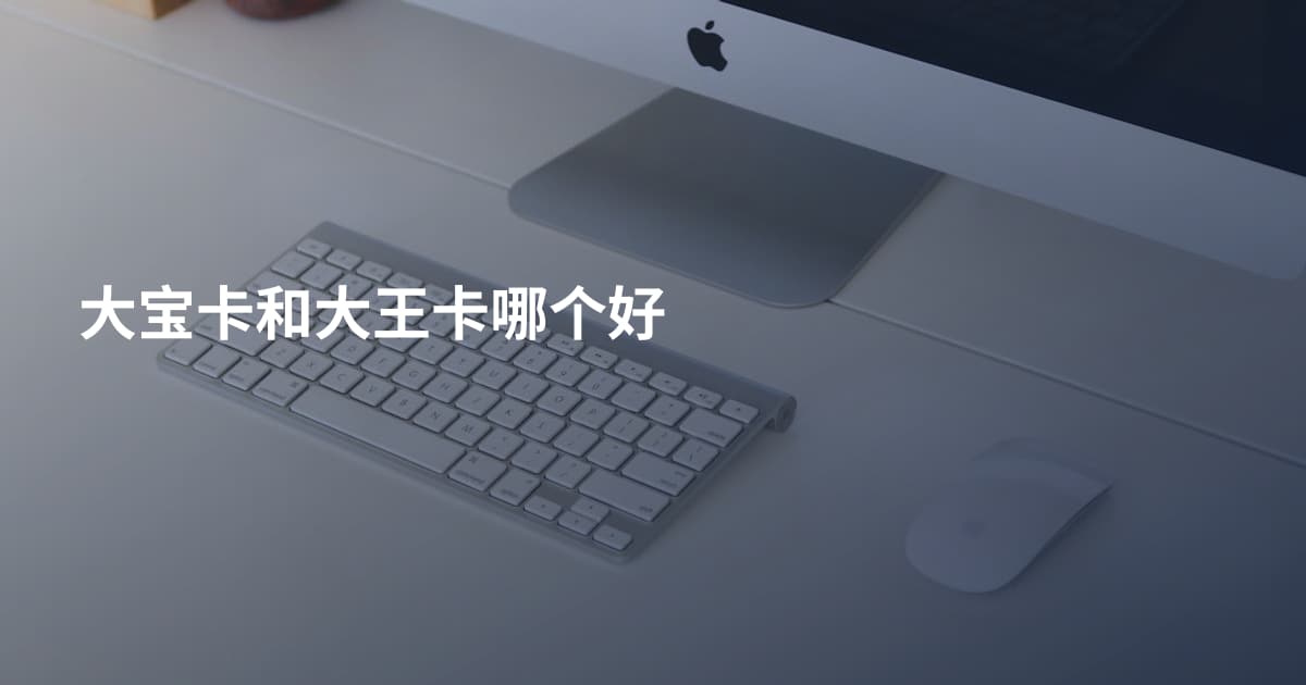 大宝卡和大王卡哪个好