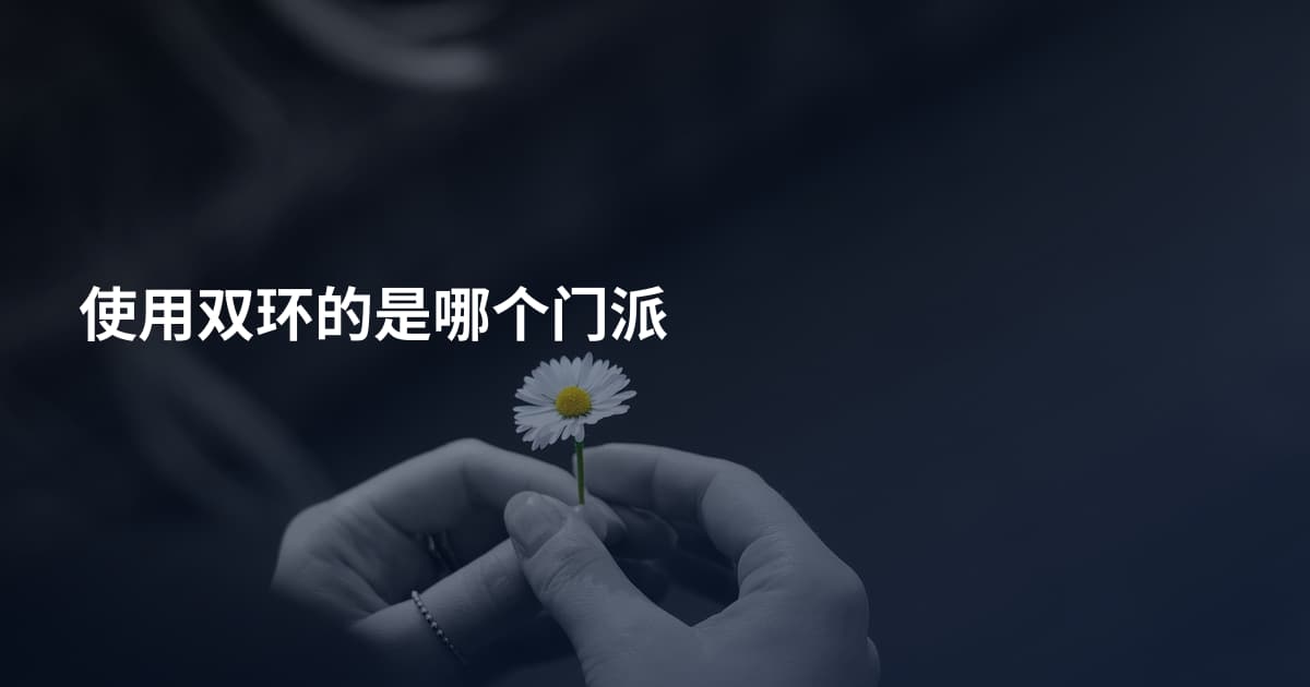 使用双环的是哪个门派
