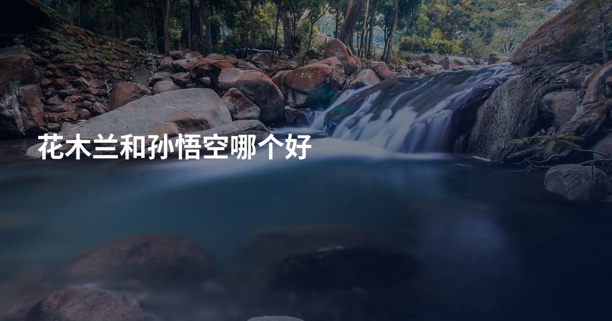 花木兰和孙悟空哪个好