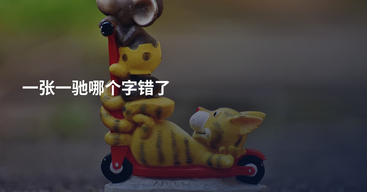 一张一驰哪个字错了