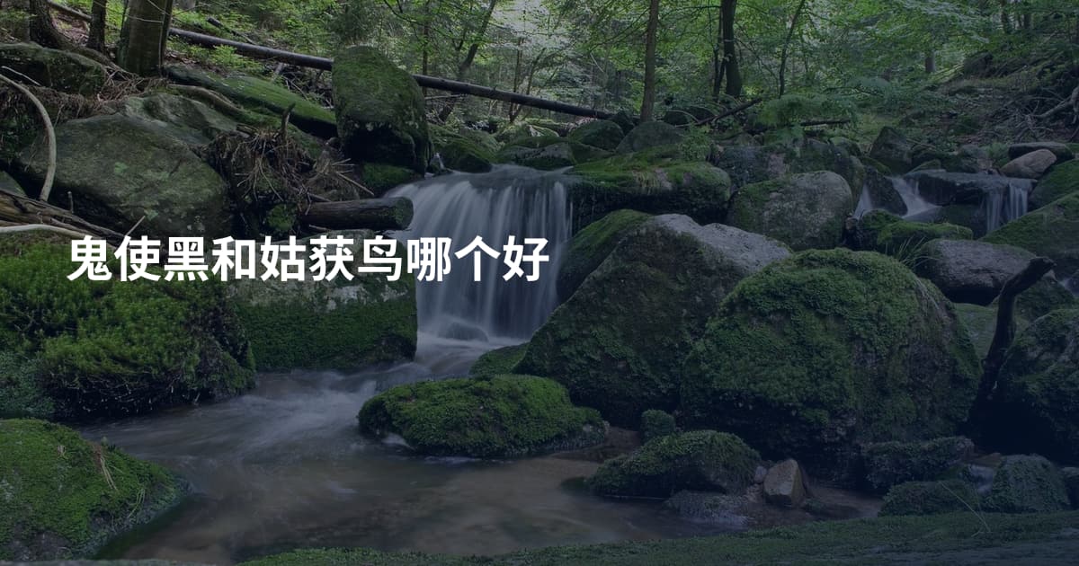 鬼使黑和姑获鸟哪个好