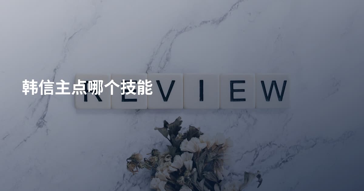 韩信主点哪个技能