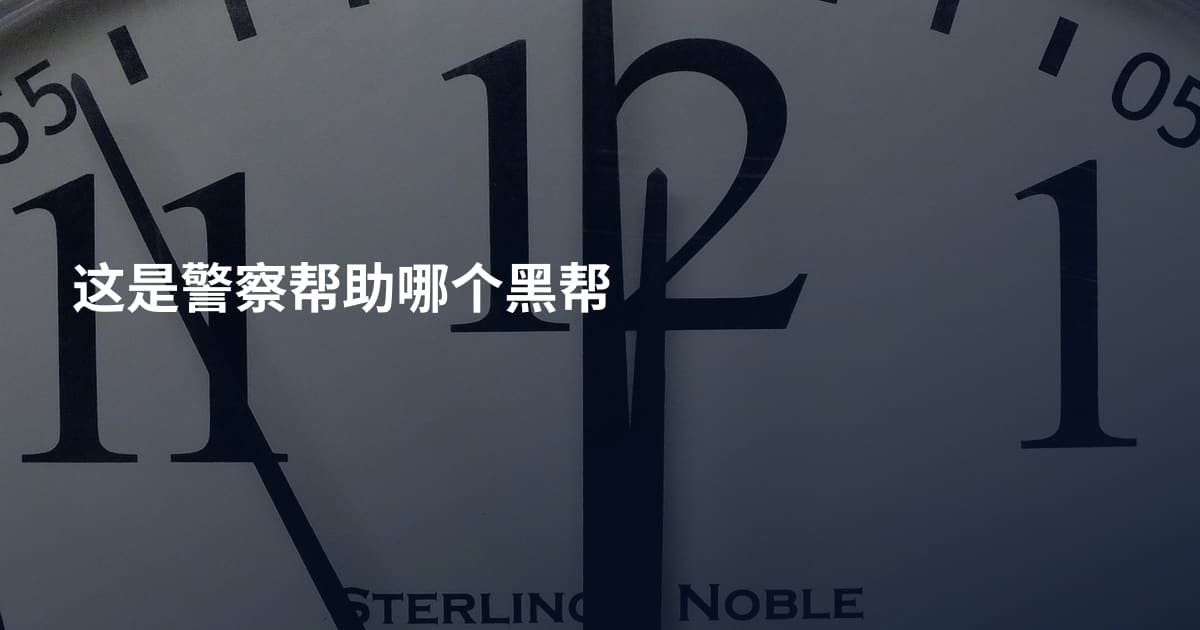 这是警察帮助哪个黑帮