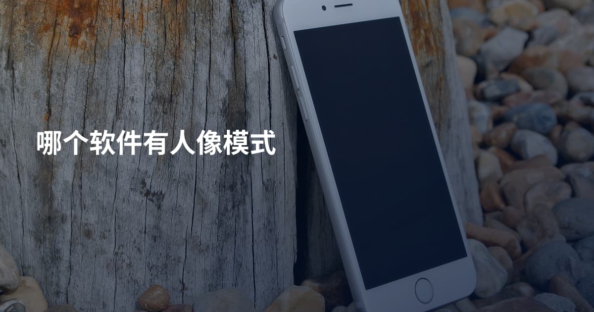 哪个软件有人像模式