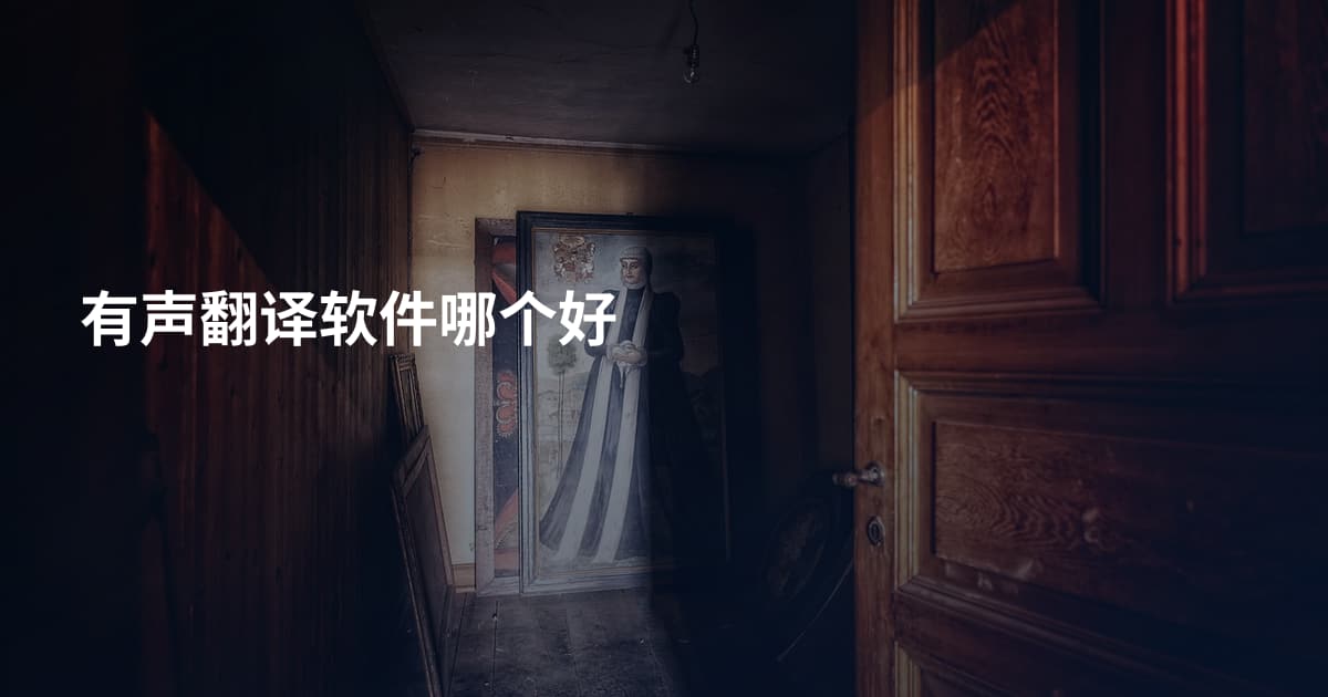 有声翻译软件哪个好