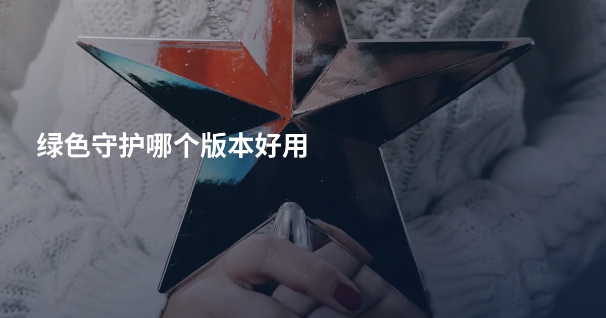 绿色守护哪个版本好用