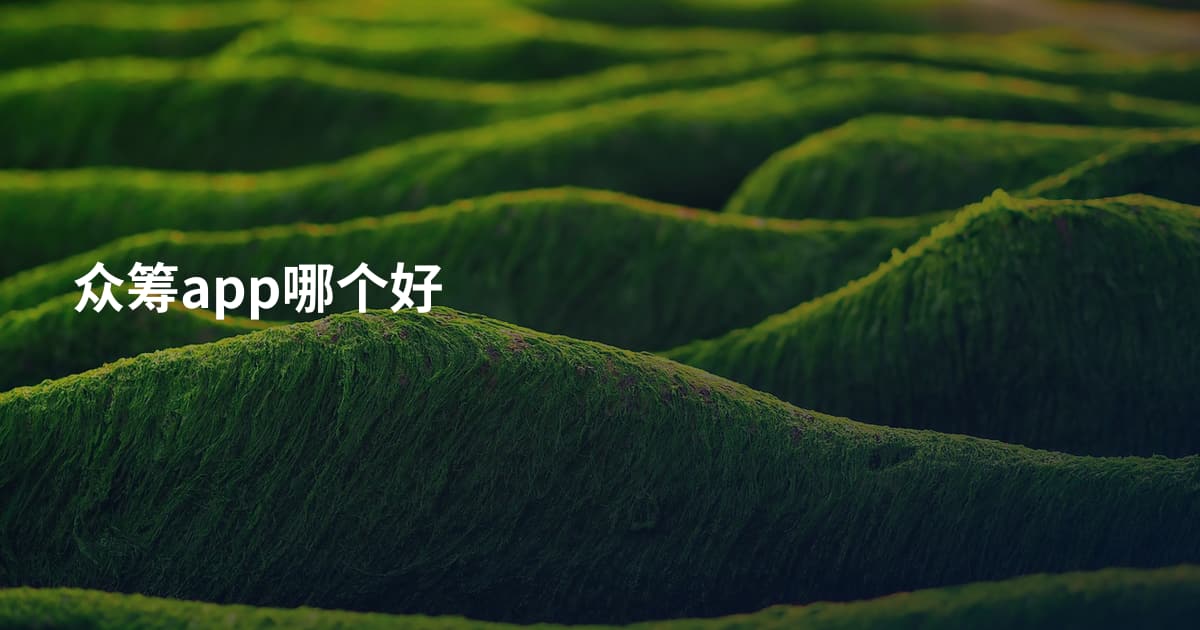 众筹app哪个好