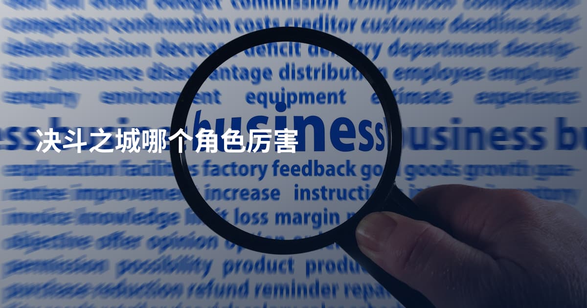 决斗之城哪个角色厉害