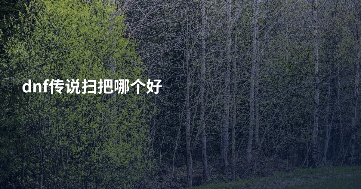 dnf传说扫把哪个好