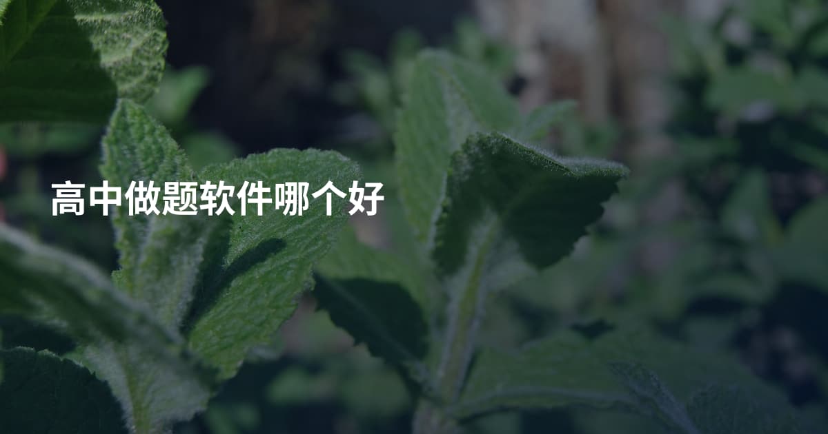 高中做题软件哪个好
