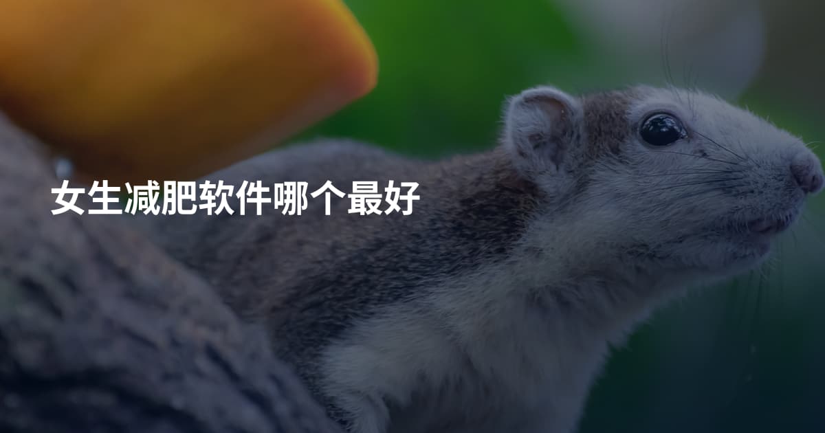 女生减肥软件哪个最好