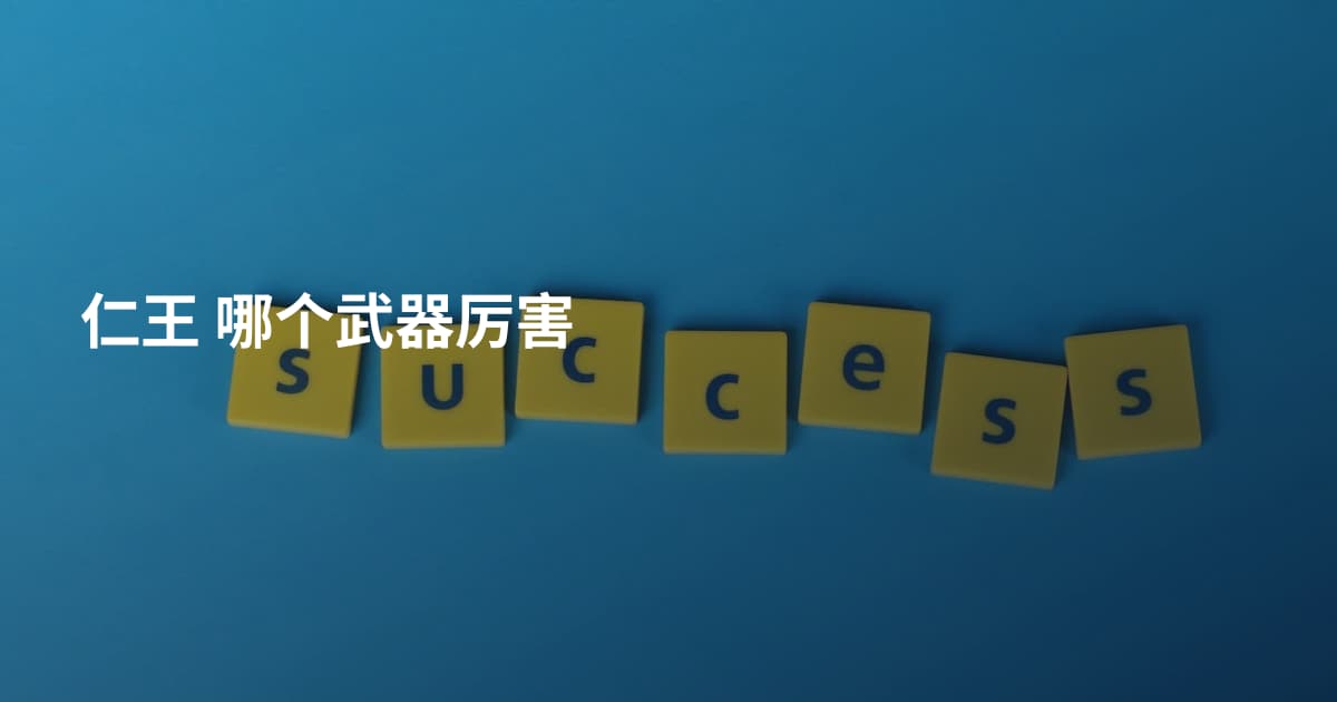 仁王 哪个武器厉害