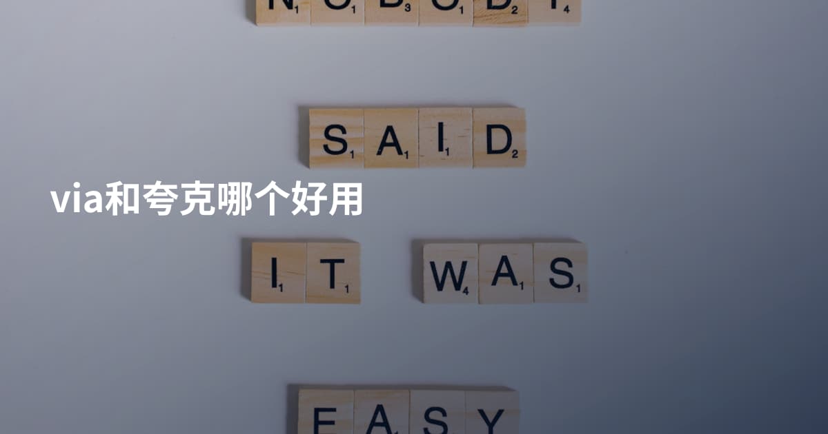 via和夸克哪个好用
