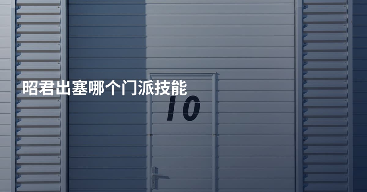 昭君出塞哪个门派技能