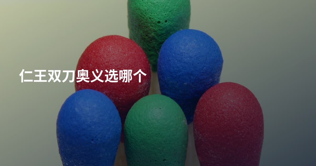 仁王双刀奥义选哪个