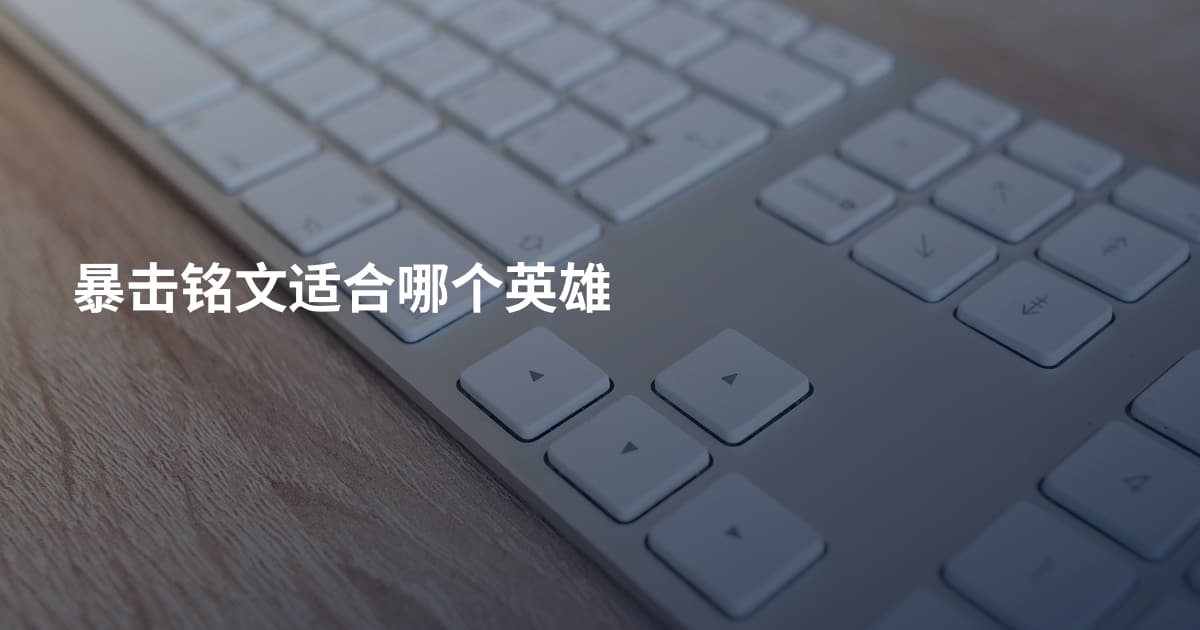 暴击铭文适合哪个英雄