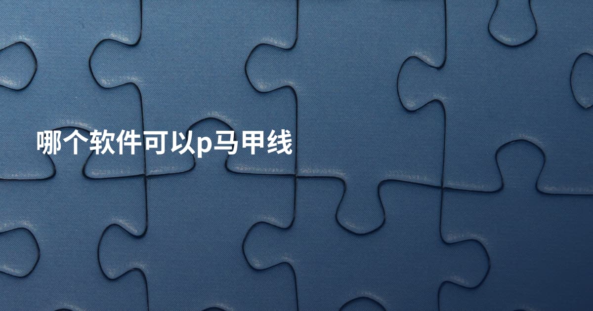 哪个软件可以p马甲线