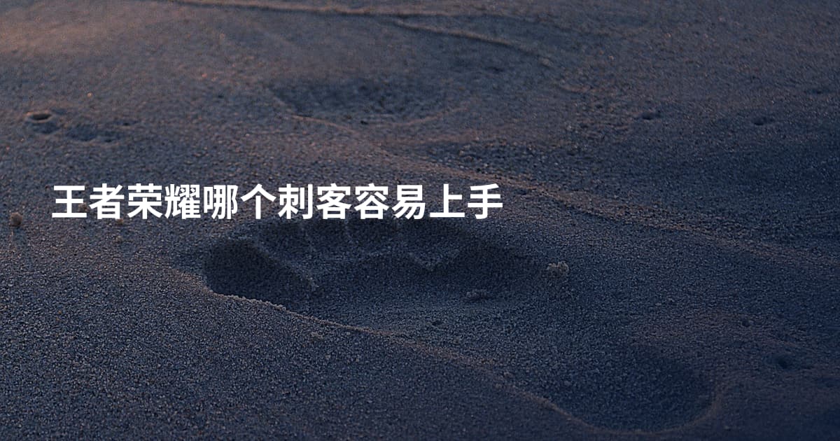 王者荣耀哪个刺客容易上手