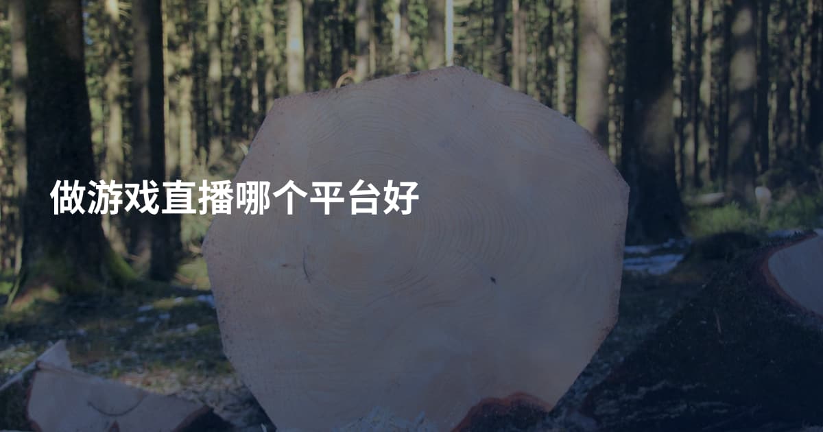 做游戏直播哪个平台好