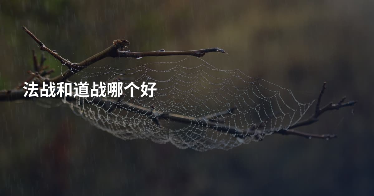 法战和道战哪个好