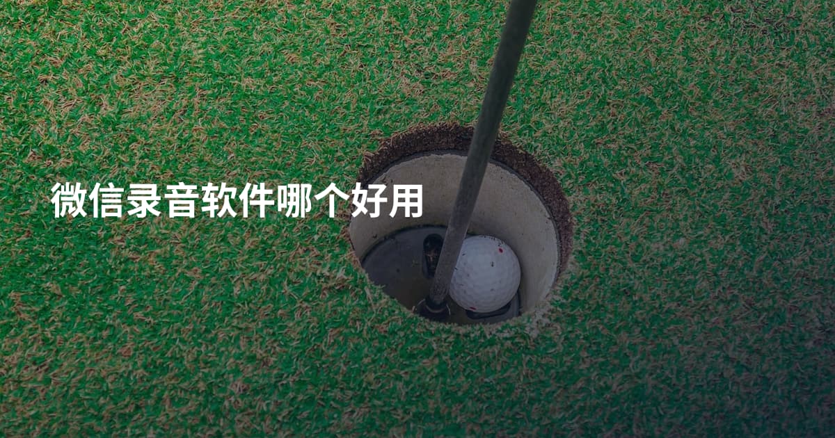微信录音软件哪个好用