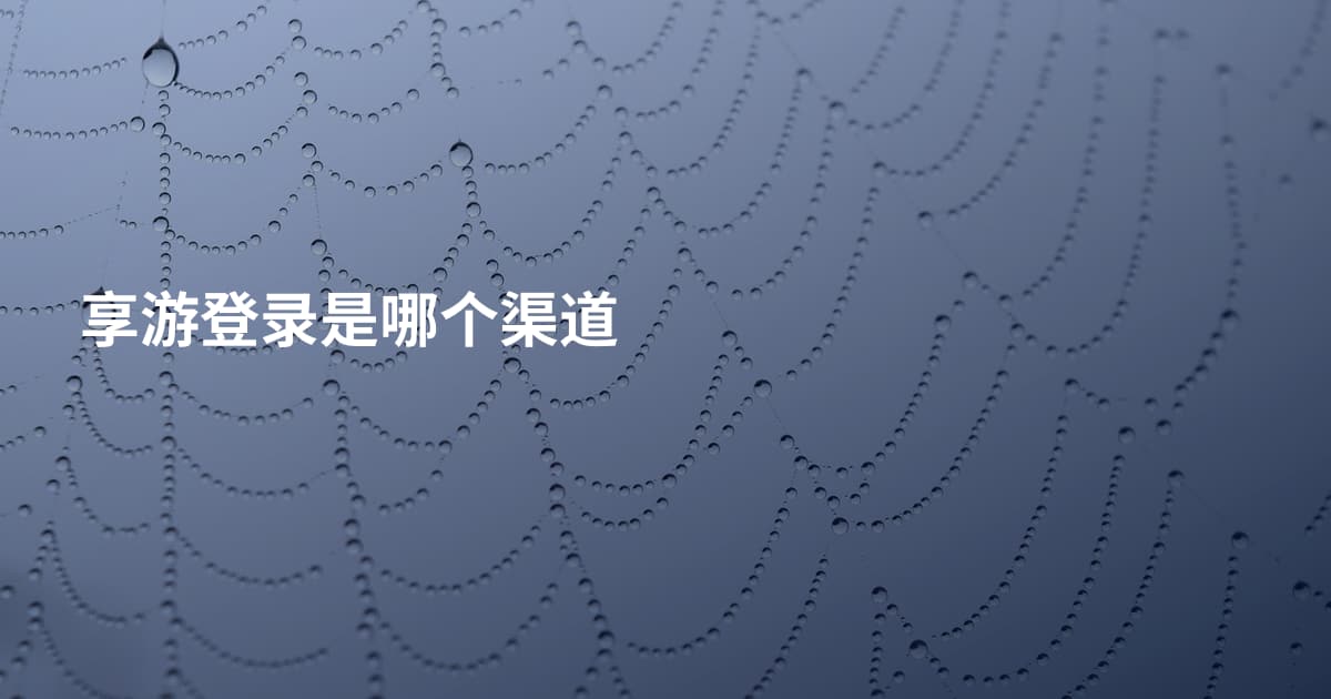 享游登录是哪个渠道