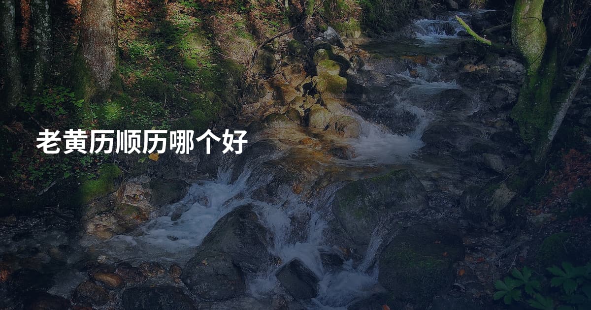 老黄历顺历哪个好