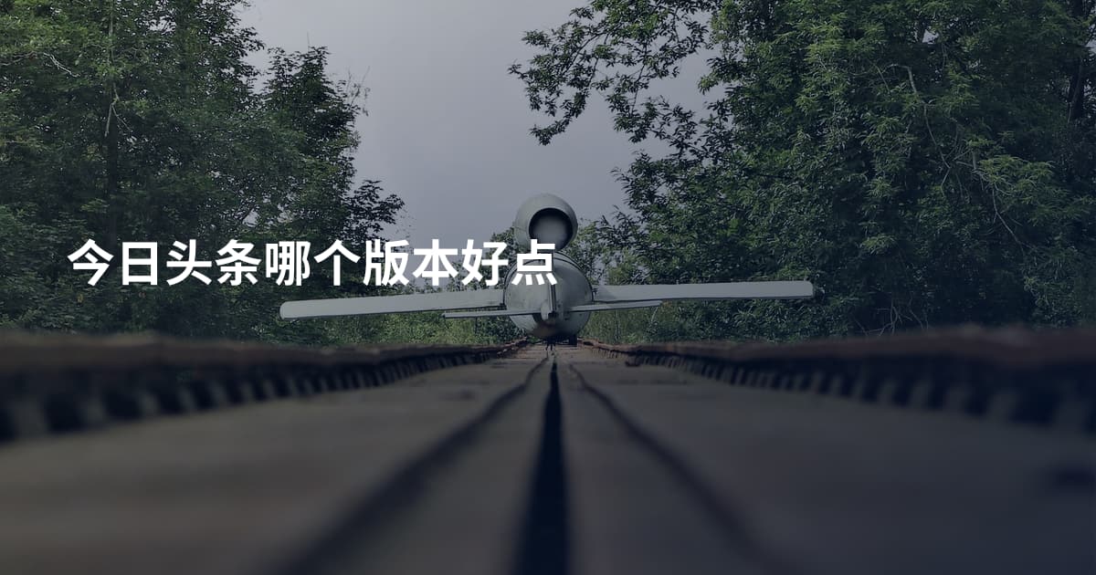 今日头条哪个版本好点