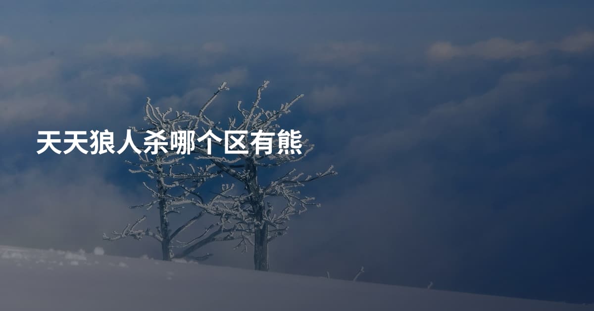 天天狼人杀哪个区有熊