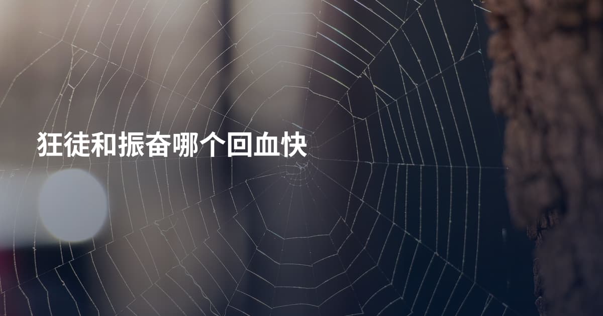 狂徒和振奋哪个回血快