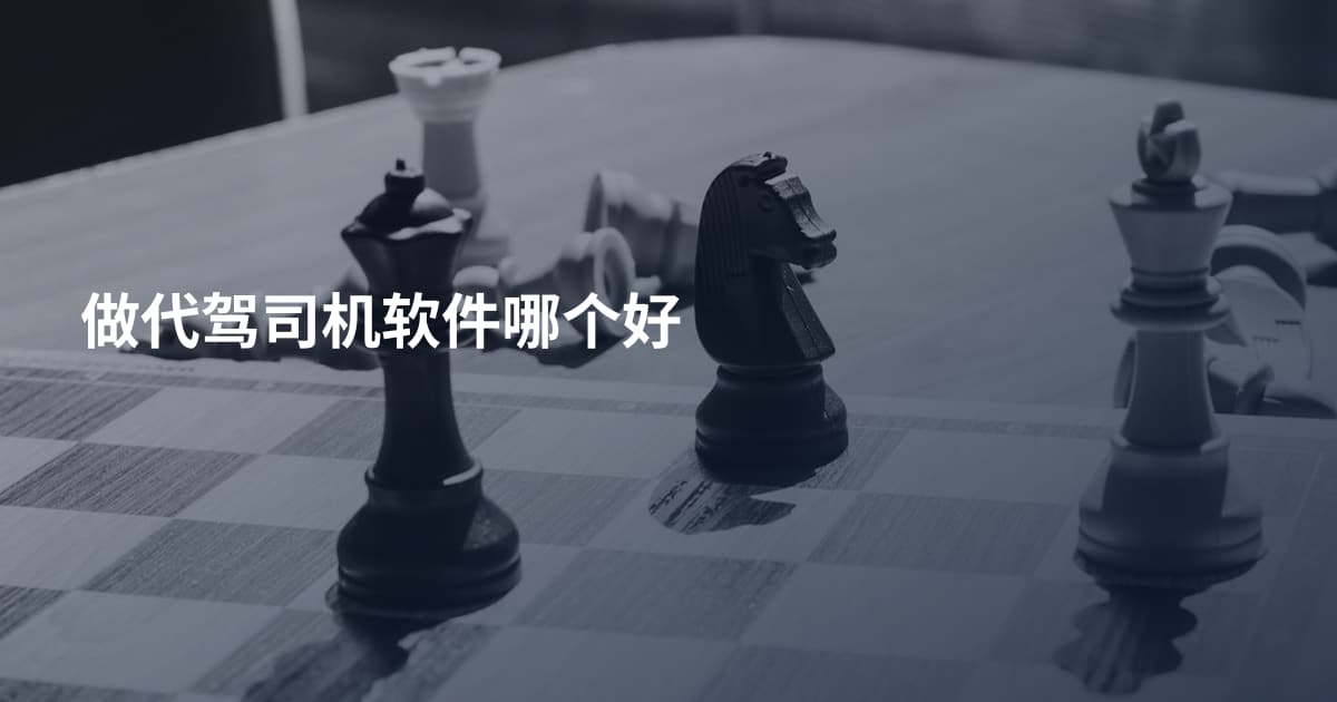 做代驾司机软件哪个好