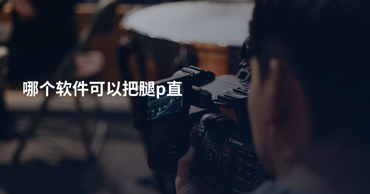 哪个软件可以把腿p直