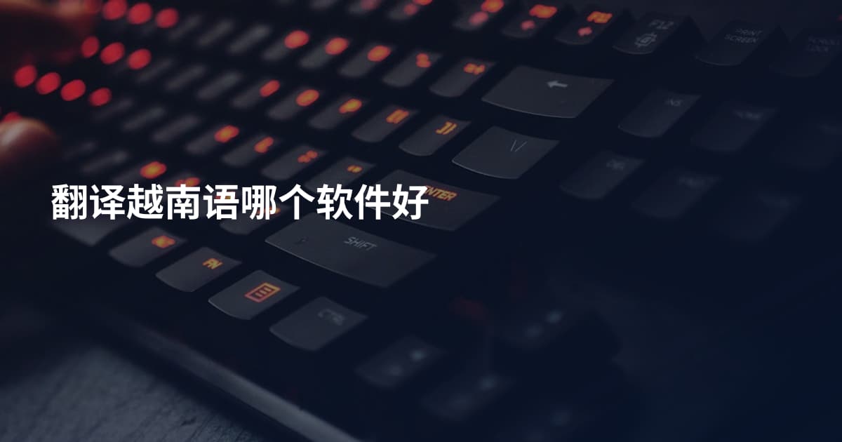翻译越南语哪个软件好