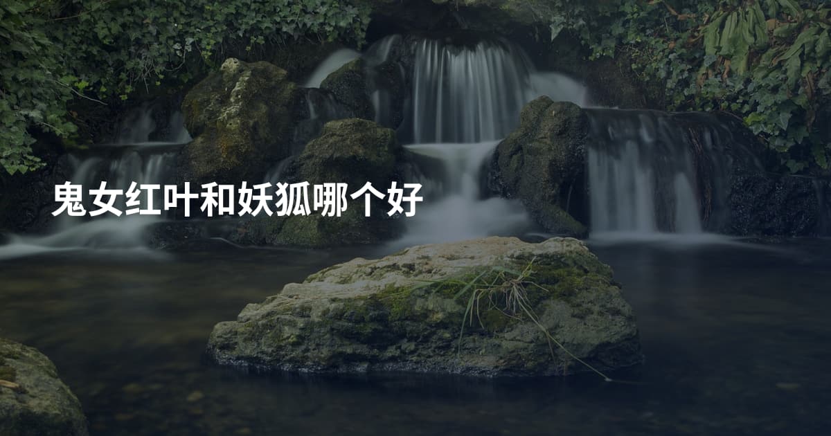鬼女红叶和妖狐哪个好
