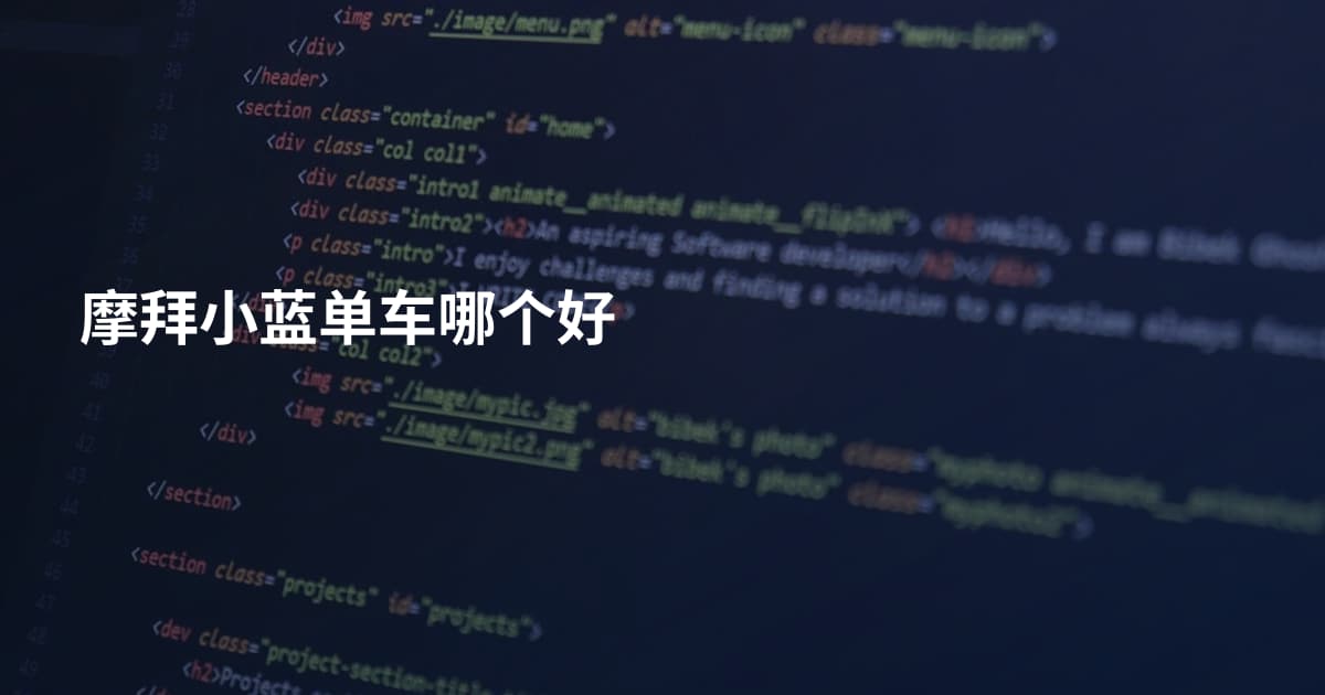 摩拜小蓝单车哪个好