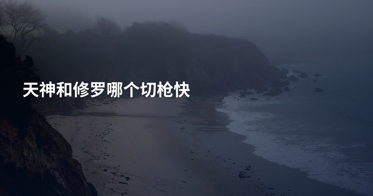 天神和修罗哪个切枪快