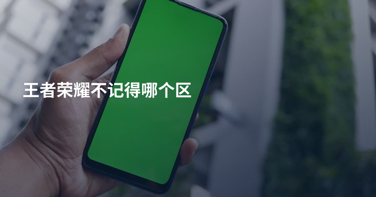 王者荣耀不记得哪个区