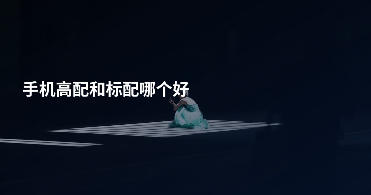 手机高配和标配哪个好