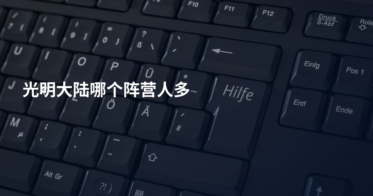 光明大陆哪个阵营人多