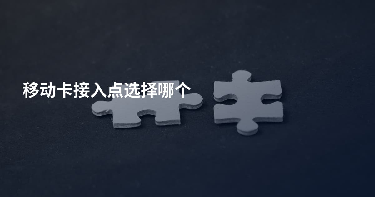 移动卡接入点选择哪个