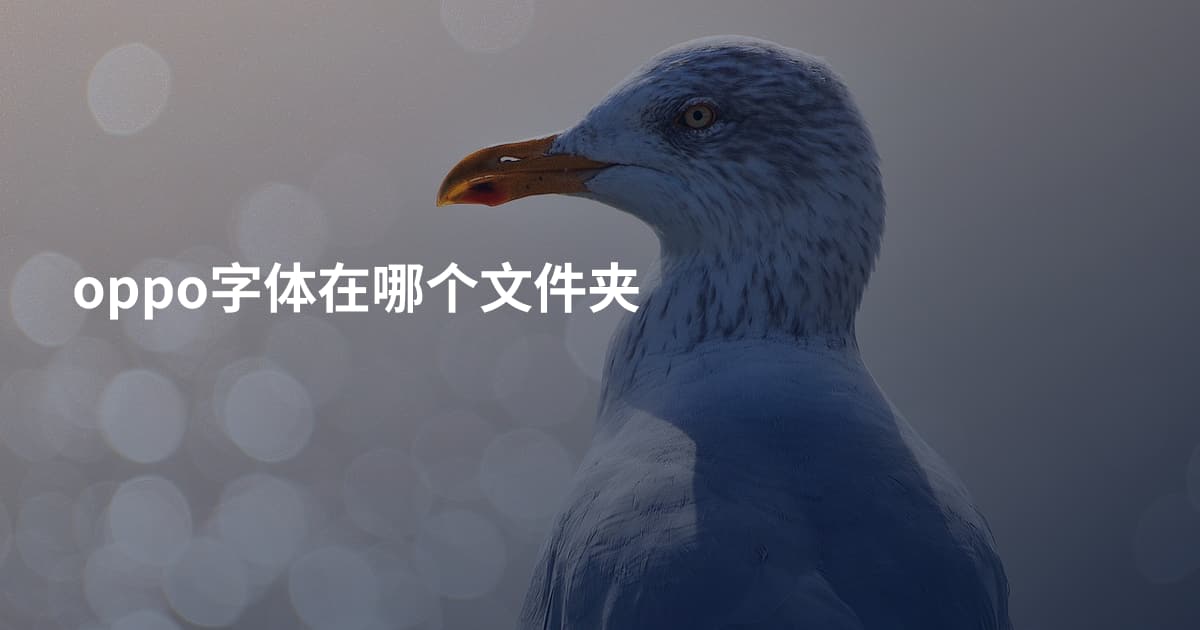 oppo字体在哪个文件夹